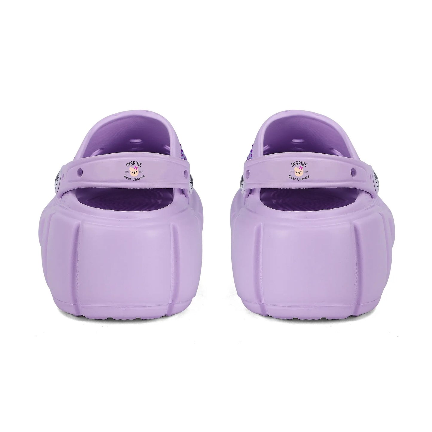 Womens Purple EVA Sole Bling Clogs with Custom Name Logo