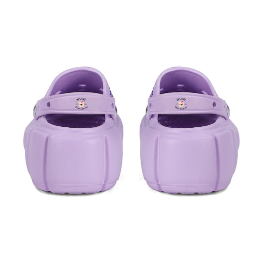 Womens Purple EVA Sole Bling Clogs with Custom Name Logo