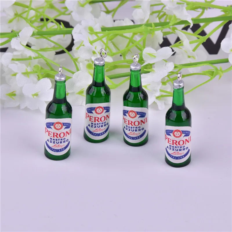 10pcs/pack Alcohol Beer Bottle Resin Charms for DIY Jewelry Accessory