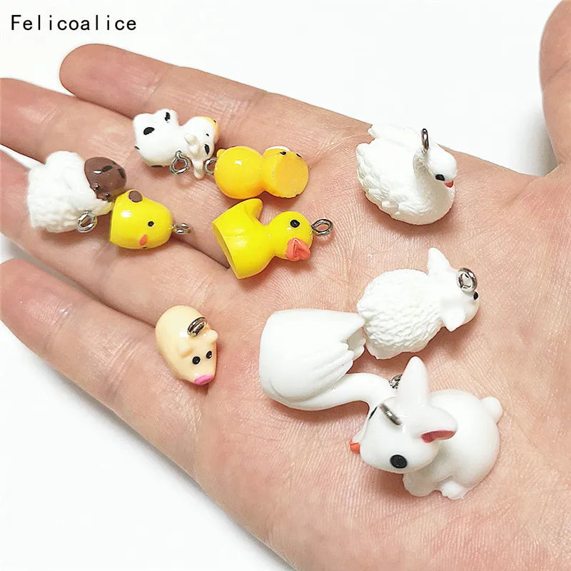 10pcs Cows Resin Earring Charms