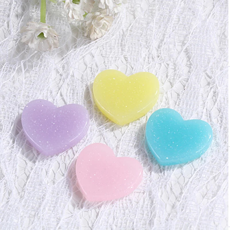 10pcs DIY earring pendant Flatback resin heart charms