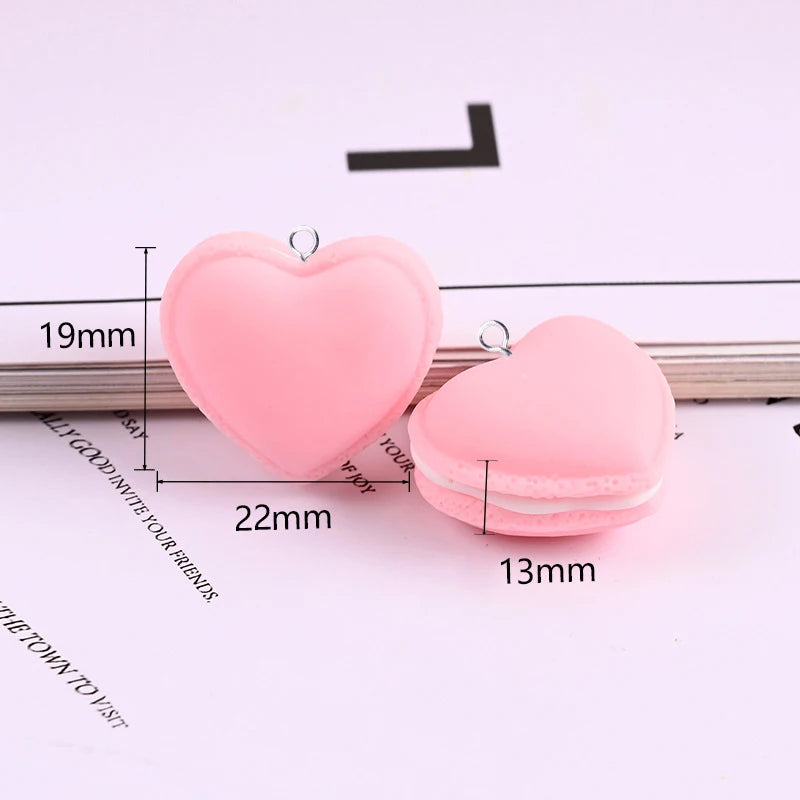 10Pcs Fashion Macarons Heart Pendant