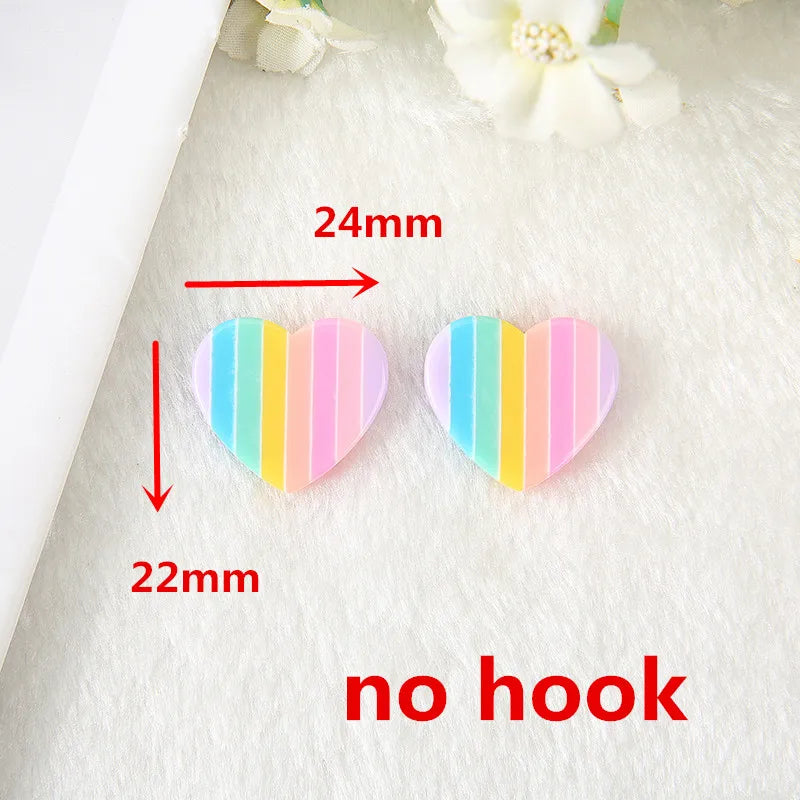 10pcs Earring Rainbow Heart and Star Charms