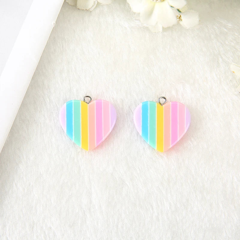 10pcs Earring Rainbow Heart and Star Charms