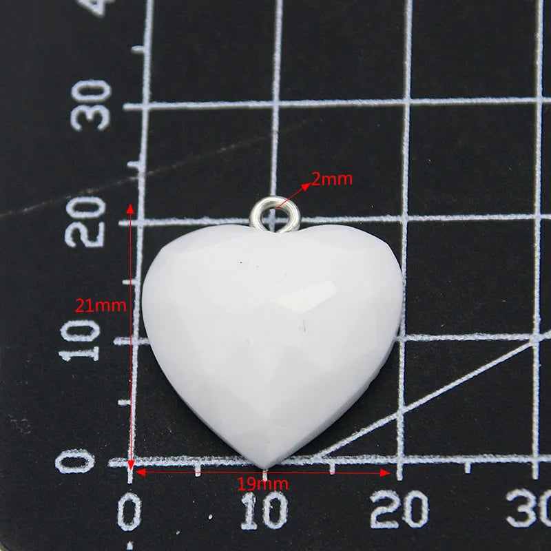 10Pcs 19X21MM 3D 5 Color Heart Cute Resin Earring Charms