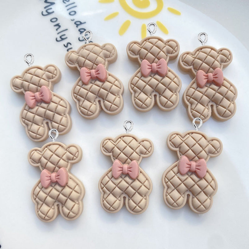 10Pcs Kawaii Cartoon Bear Flat back Resin Charms Scrapbooking Earrings Jewelry Making Accessories DIY Pendants Decoration Craft