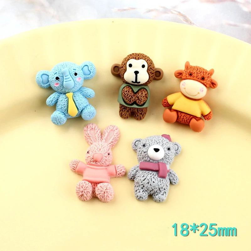 10Pcs Cute Animal Resin Charms