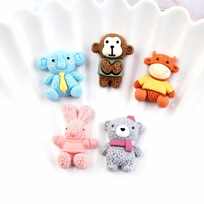 10Pcs Cute Animal Resin Charms