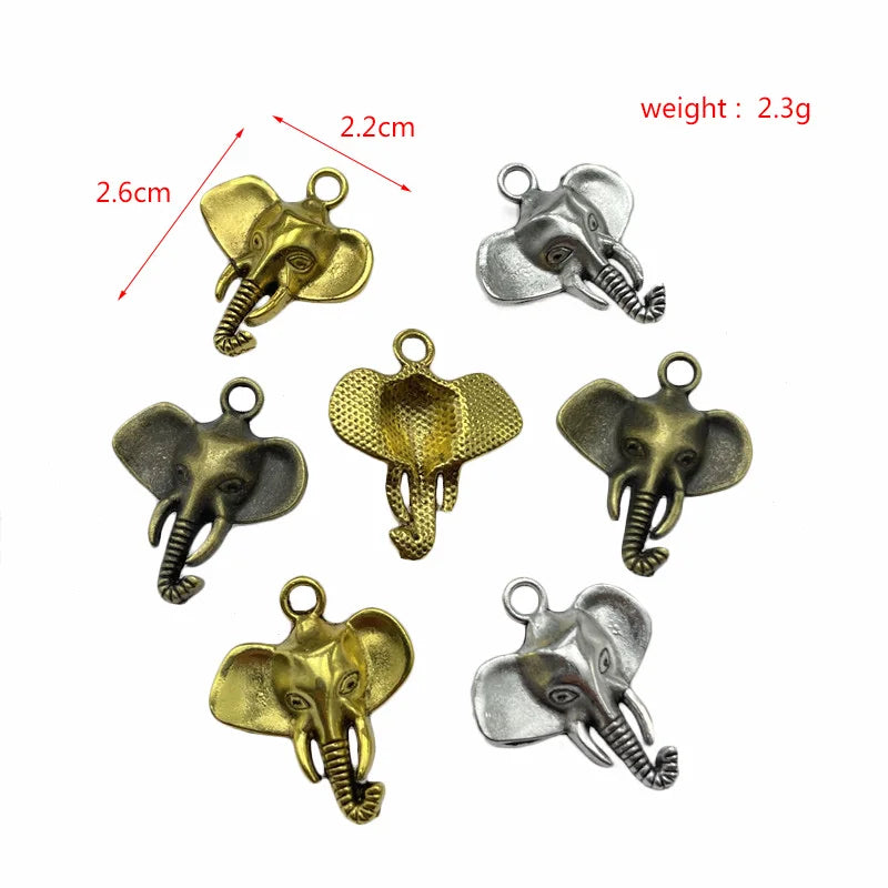 JunKang 10pcs African Flying Elephant Pendant DIY Handmade Necklace Bracelet Connecting Piece Wholesale Jewelry