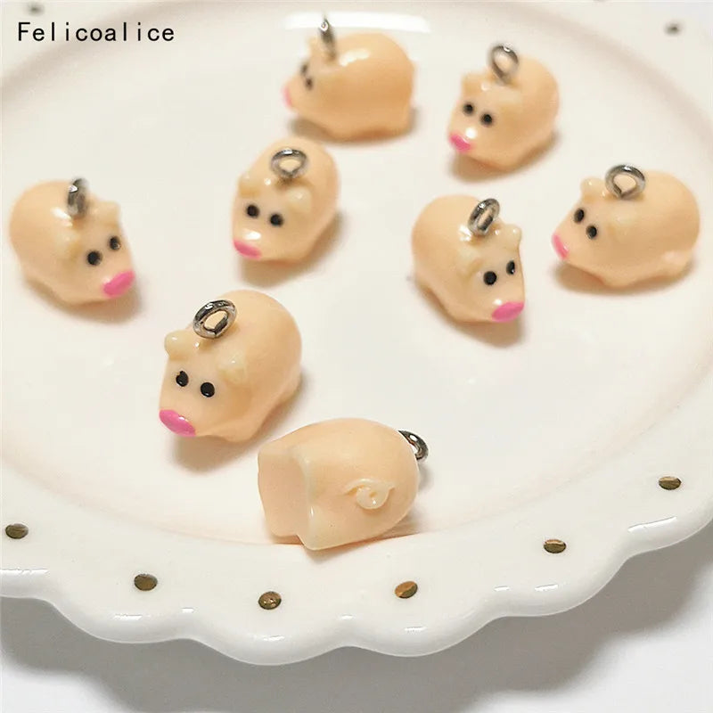 10pcs Cows Resin Earring Charms