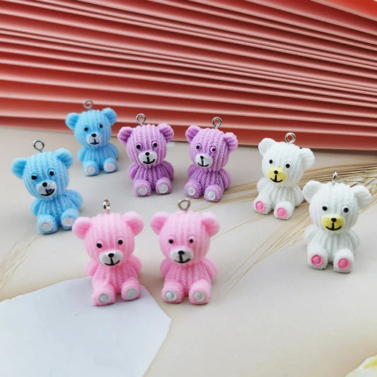 ApeUr 10pcs/pack 3D Bear Resin Charms Lovely Animals Earrings Pendant DIY Fashion Keychain Necklace Jewelry Accessories Handmade