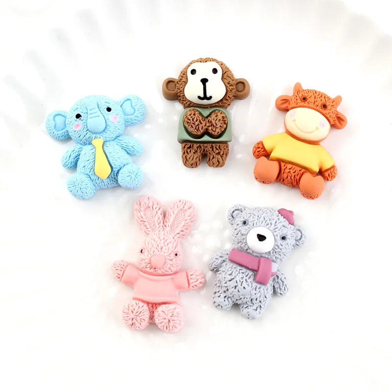 10Pcs Cute Animal Resin Charms