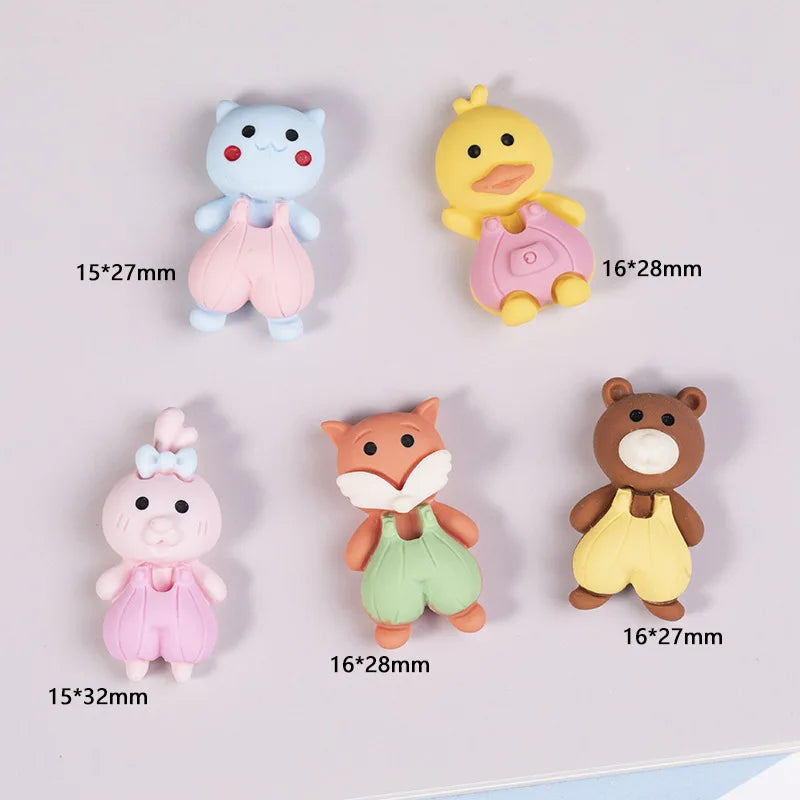 10Pcs Lovely Cow Bear Rabbit Cat Fox Duck Charms Jewelry Making Findings for Necklace Earrings Cute Animals Pendant C666