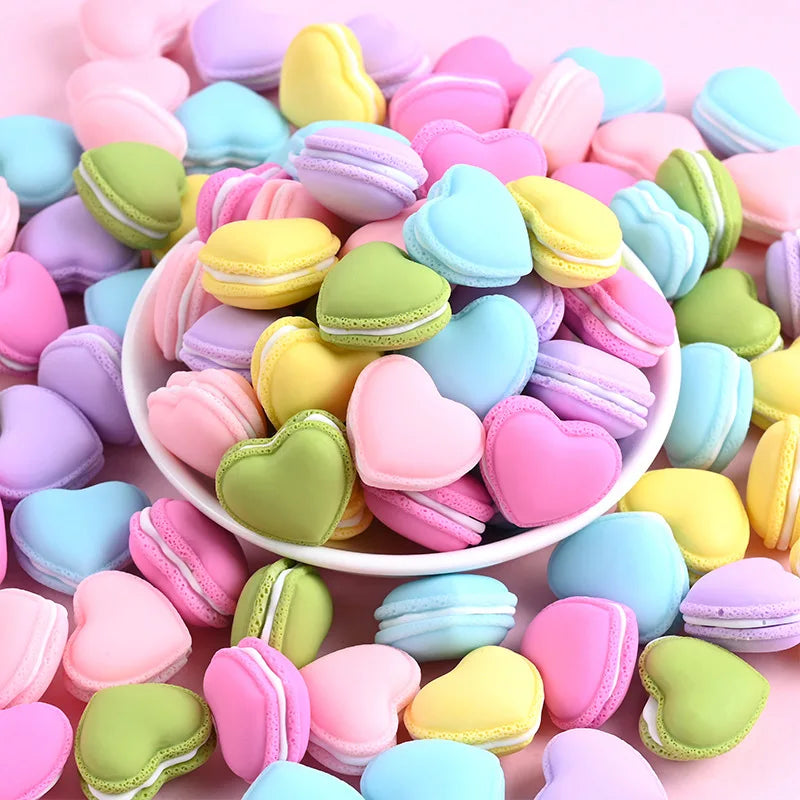 10Pcs Fashion Macarons Heart Pendant