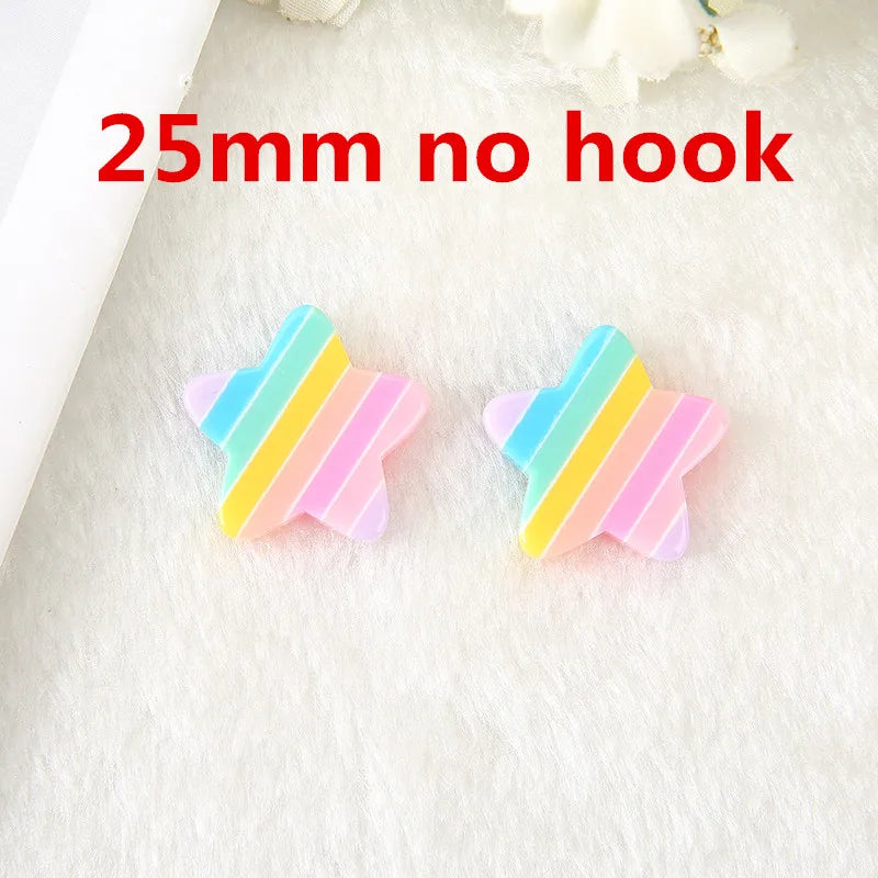 10pcs Earring Rainbow Heart and Star Charms