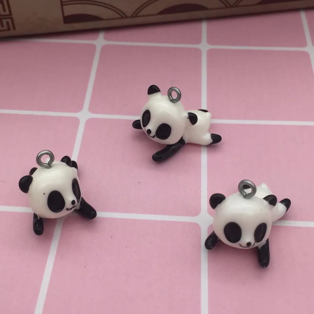 let's start!Cute animal charms. 3D resin,Crouching panda,resin three-D animal pendant for key chain/phone decoration,DIY.21x13mm