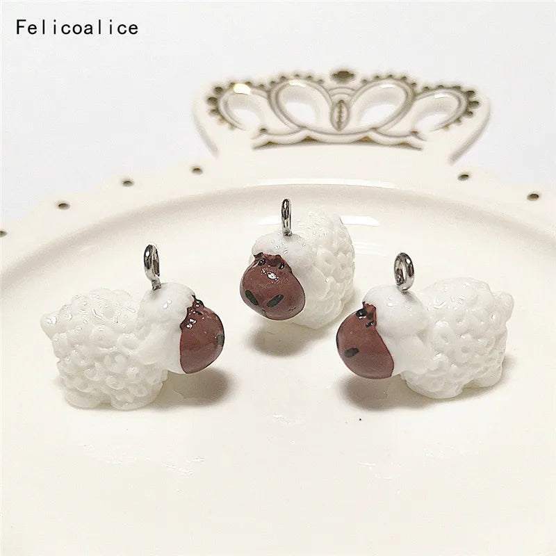 10pcs Cows Resin Earring Charms