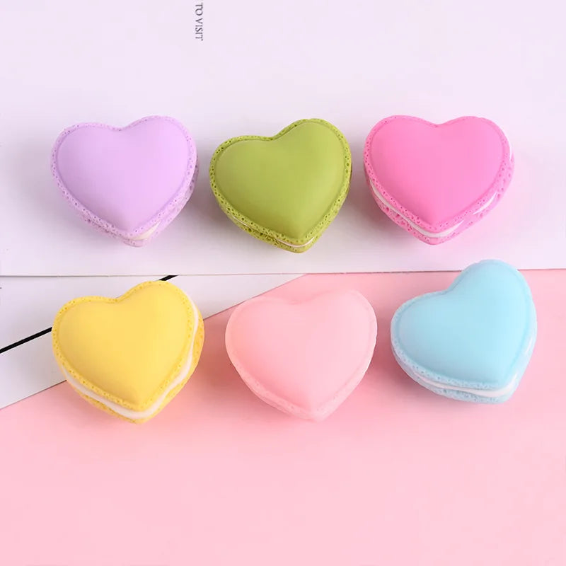 10Pcs Fashion Macarons Heart Pendant