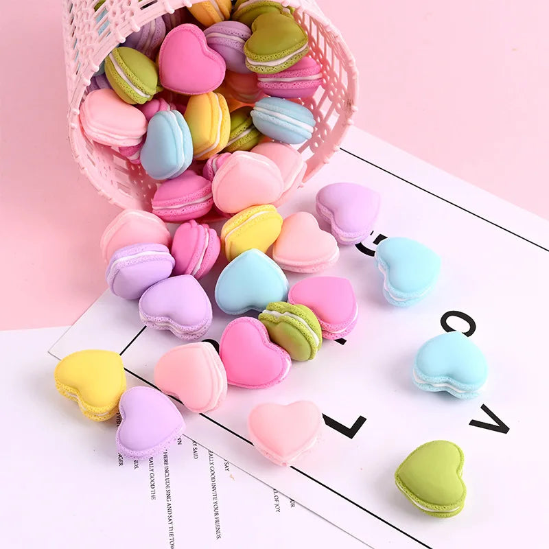 10Pcs Fashion Macarons Heart Pendant