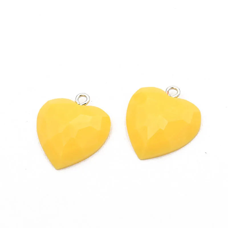 10Pcs 19X21MM Cute 5 Color Heart Resin Earring Charms