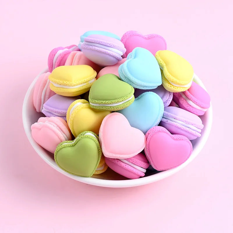 10Pcs Fashion Macarons Heart Pendant