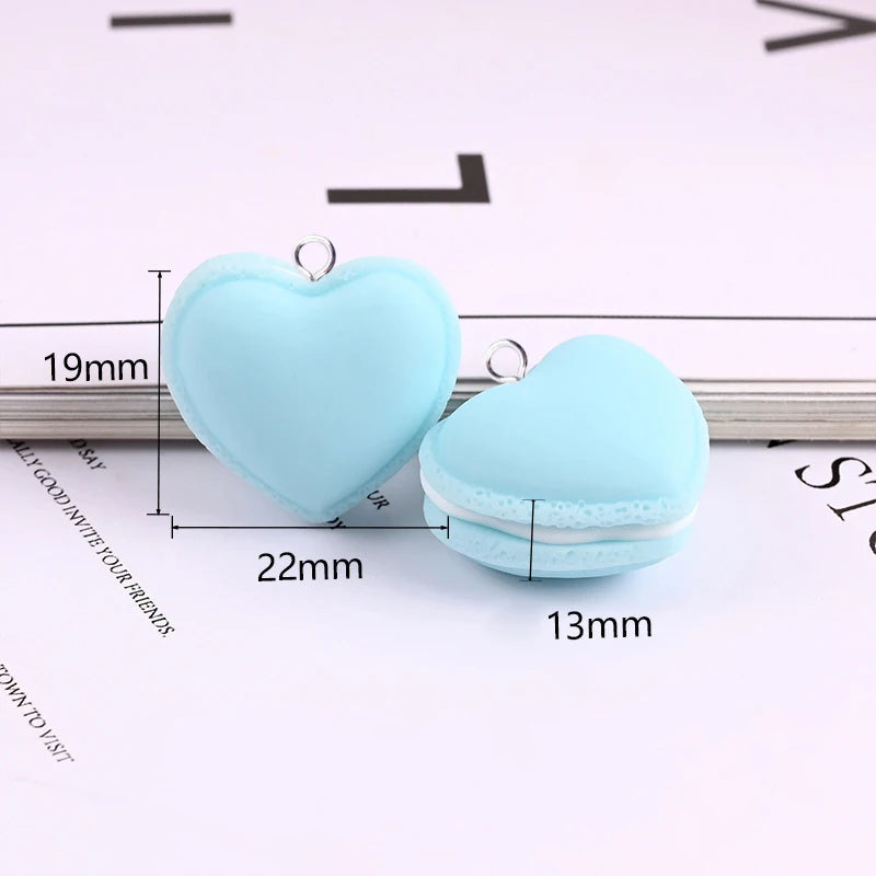 10Pcs Fashion Macarons Heart Pendant