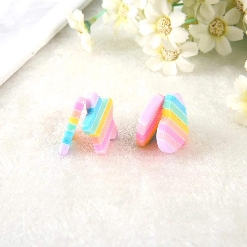 10pcs Earring Rainbow Heart and Star Charms