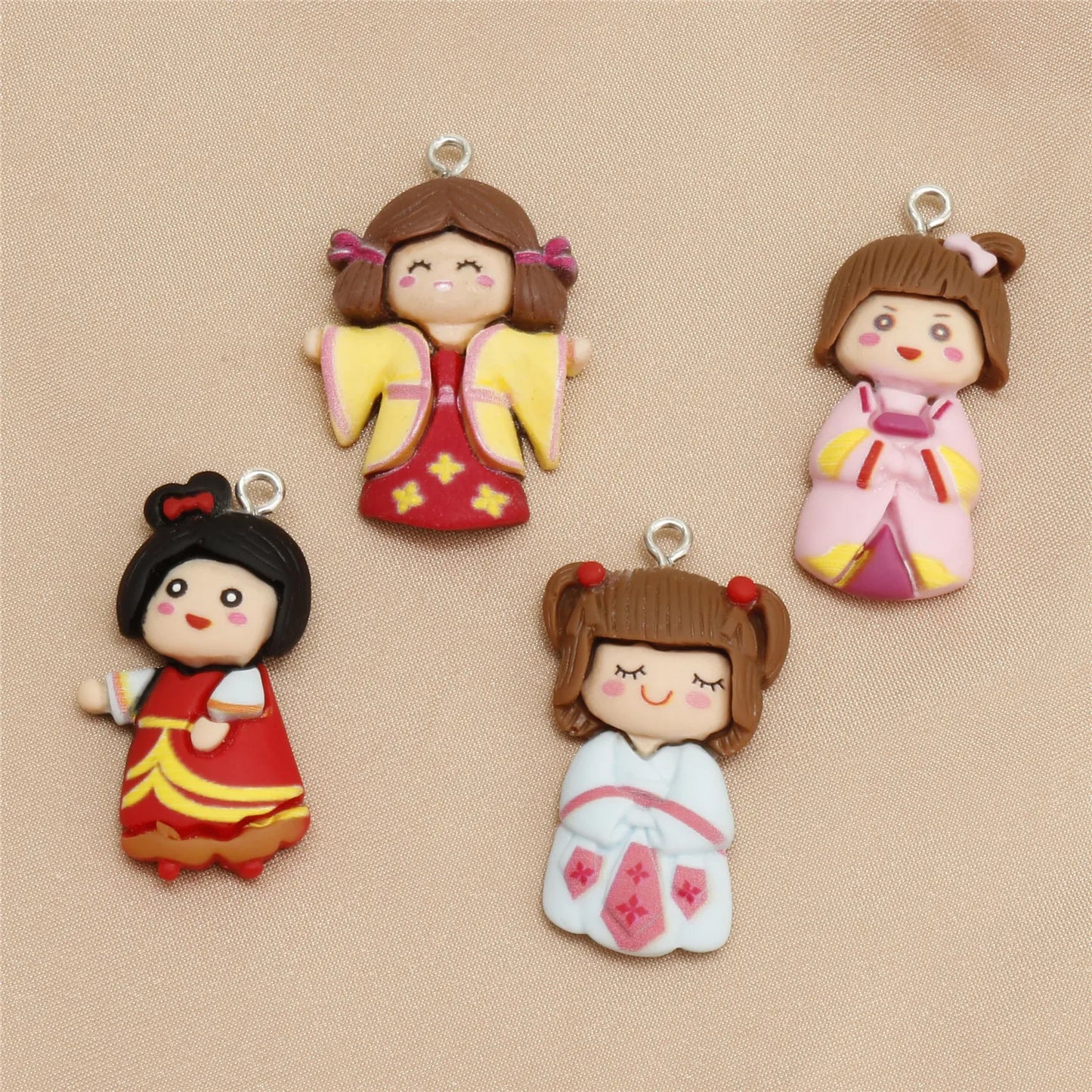 10pcs Cartoon Flatback Princess Resin Earring Charms