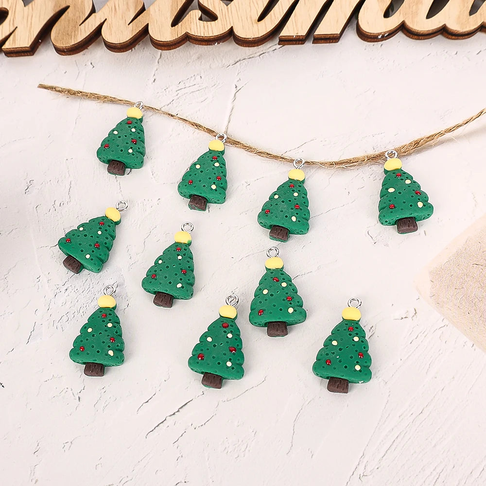 10pcs Cute Christmas Earring Resin Charms