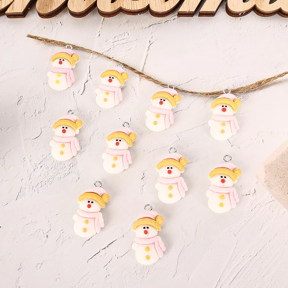 10pcs Cute Christmas Earring Resin Charms