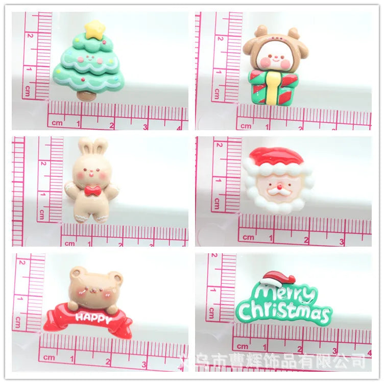 10pcs Bright Chubby Resin Christmas Charms