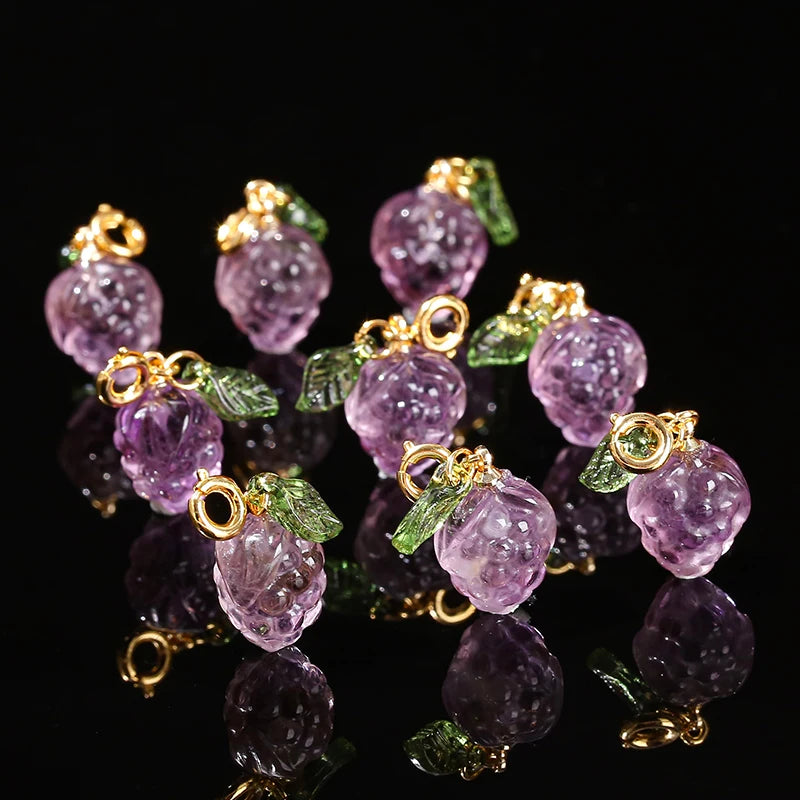 1 Pc Natural Amethyst Carved Grape Shape