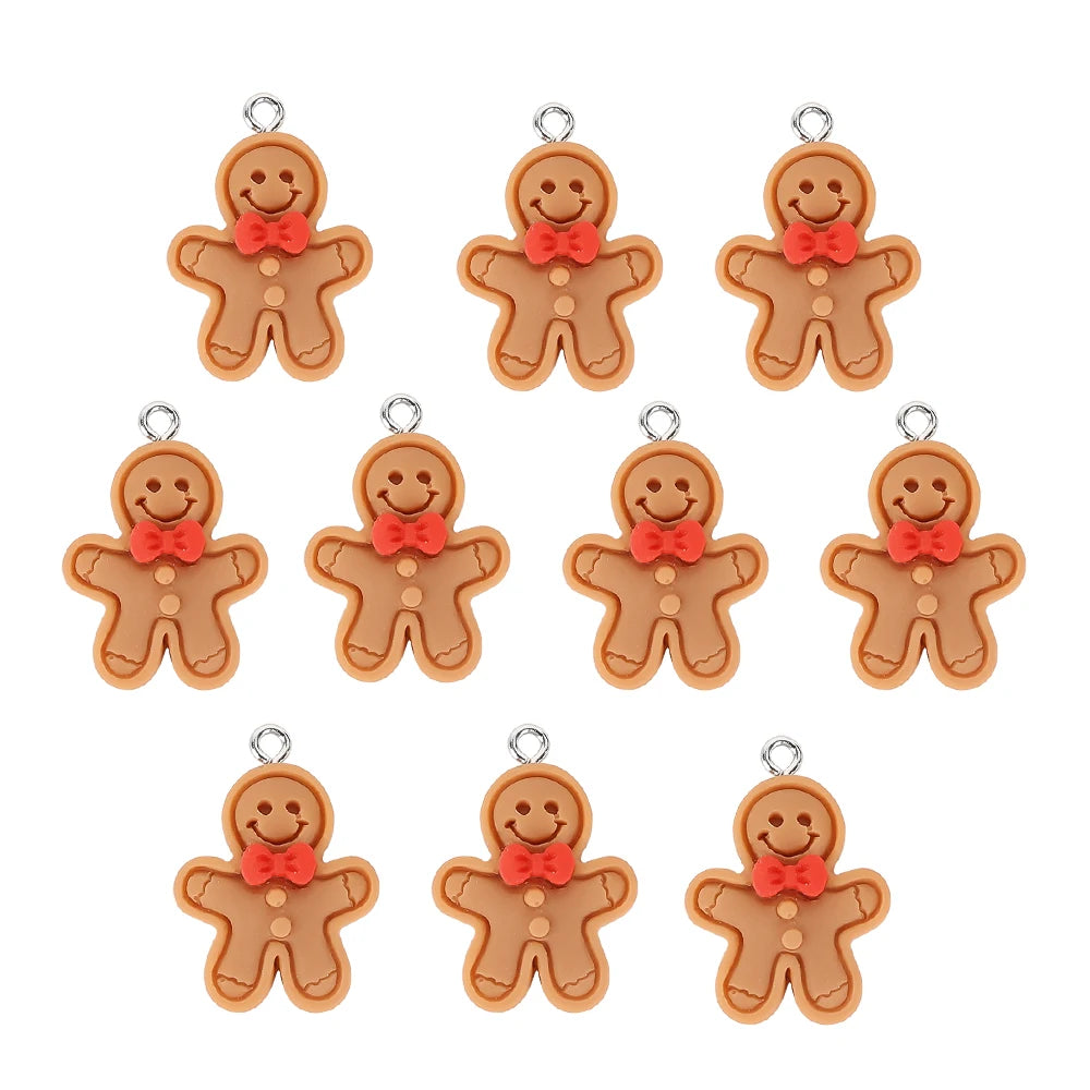 10pcs Cute Christmas Earring Resin Charms