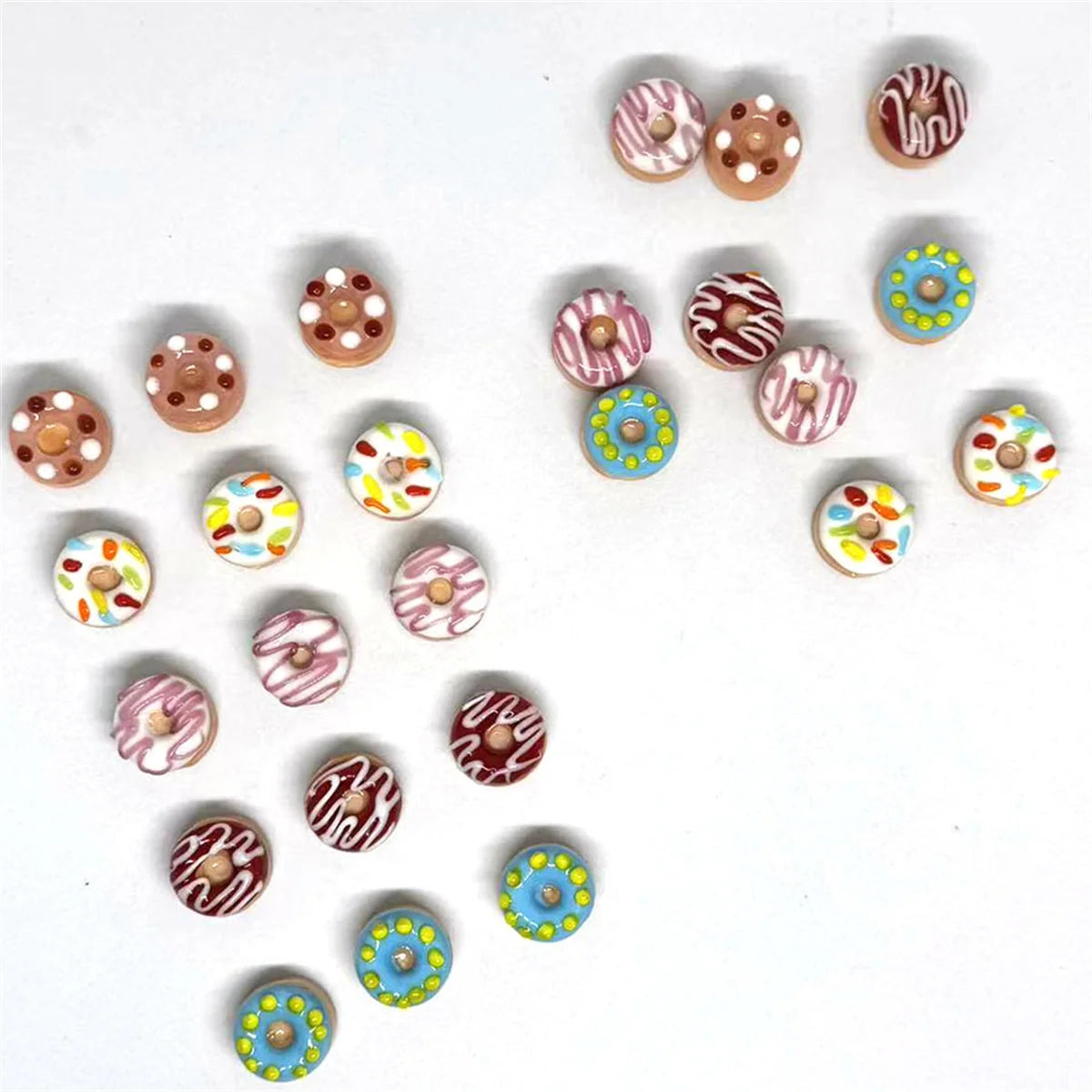 5pcs Donut Glass Beads Crafts Creative Spacer Beads for Bracelet Making DIY Handmade Jewelry Charm Pendant Earrings Bracelet