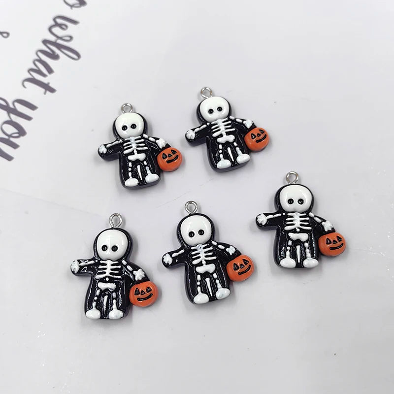 10pcs Halloween Skeleton Pumpkin Charms