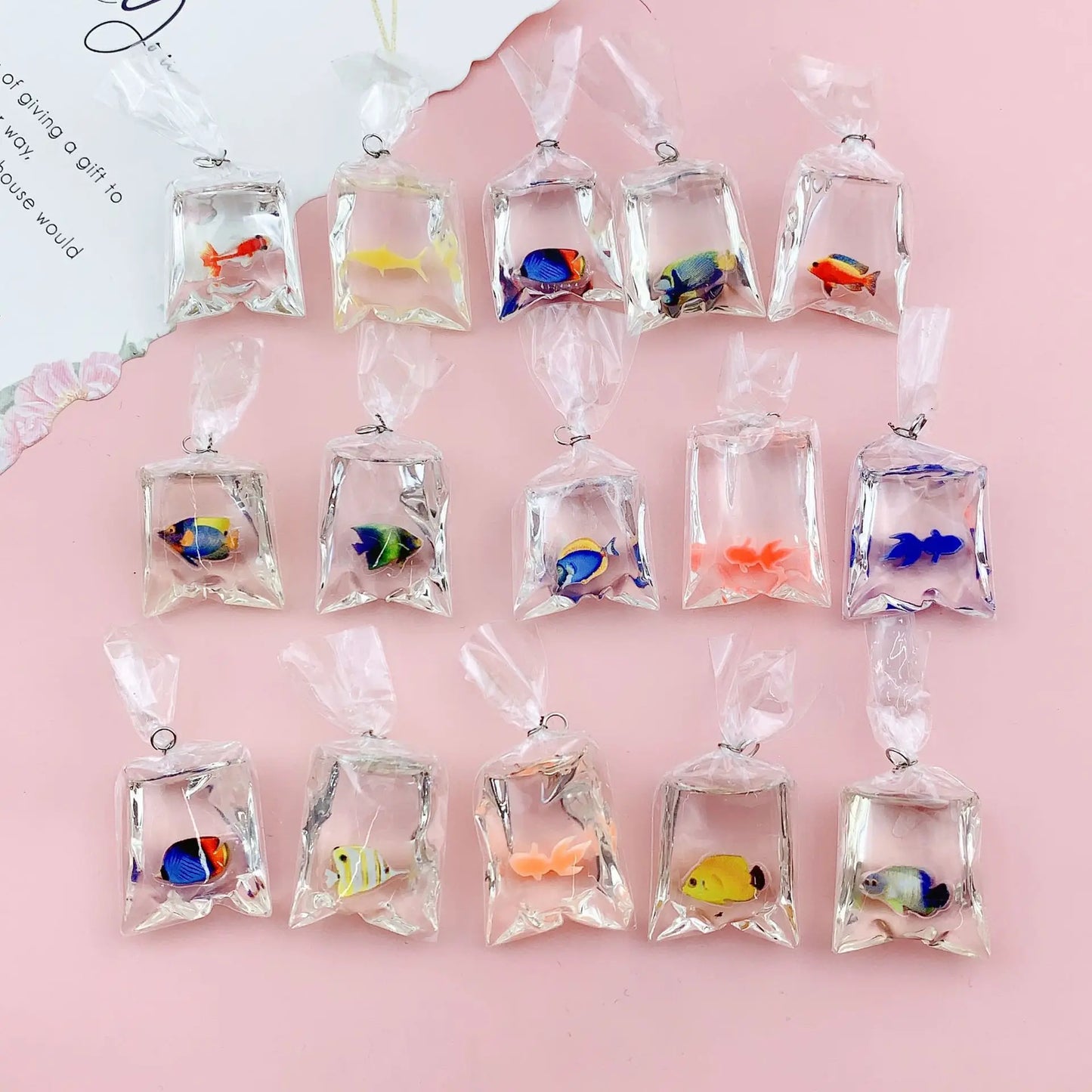 30Pcs Small Goldfish Charms Resin Waterproof Bag Accessories for Making Diy Bracelet Necklace Earrings Keychain Supplies