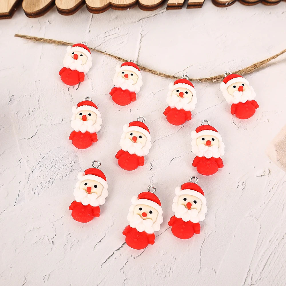 10pcs Cute Christmas Earring Resin Charms