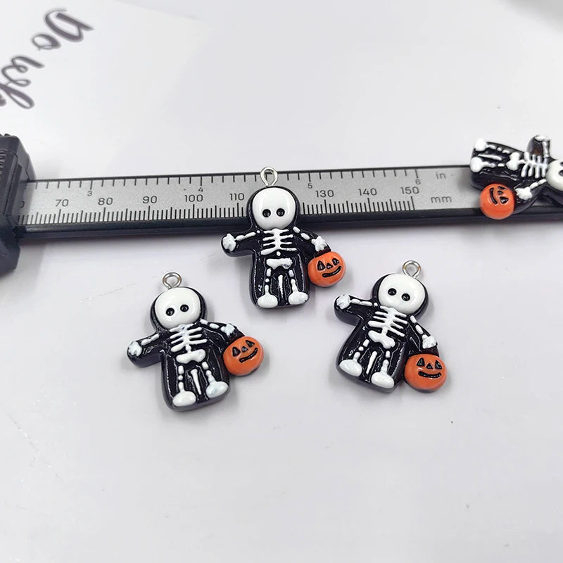 10pcs Halloween Skeleton Pumpkin Charms