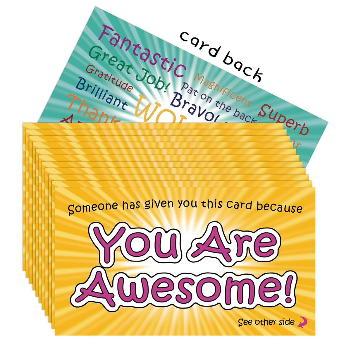 50pcs You Are Awesome Cards Positive Postcards Affirmations Kindness Employee Appreciation Card for Kids and Adults Teachers