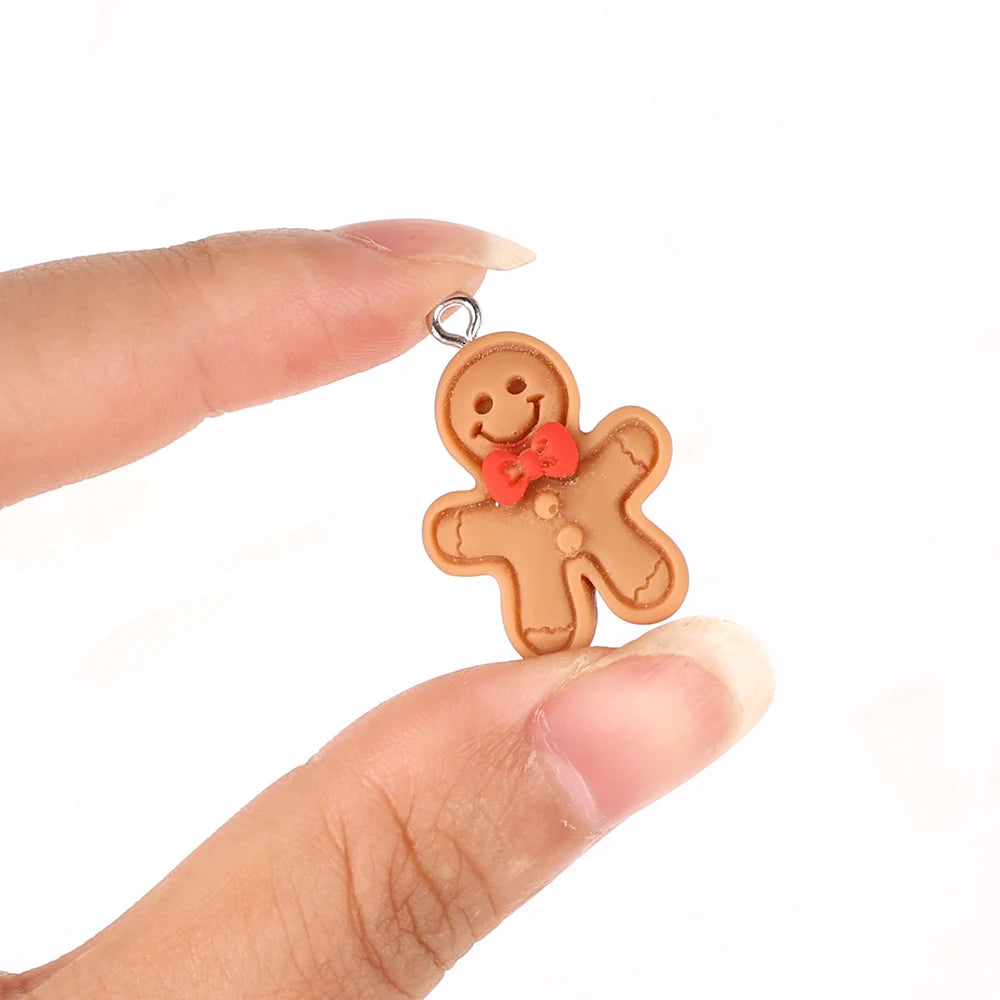 10pcs Cute Christmas Earring Resin Charms