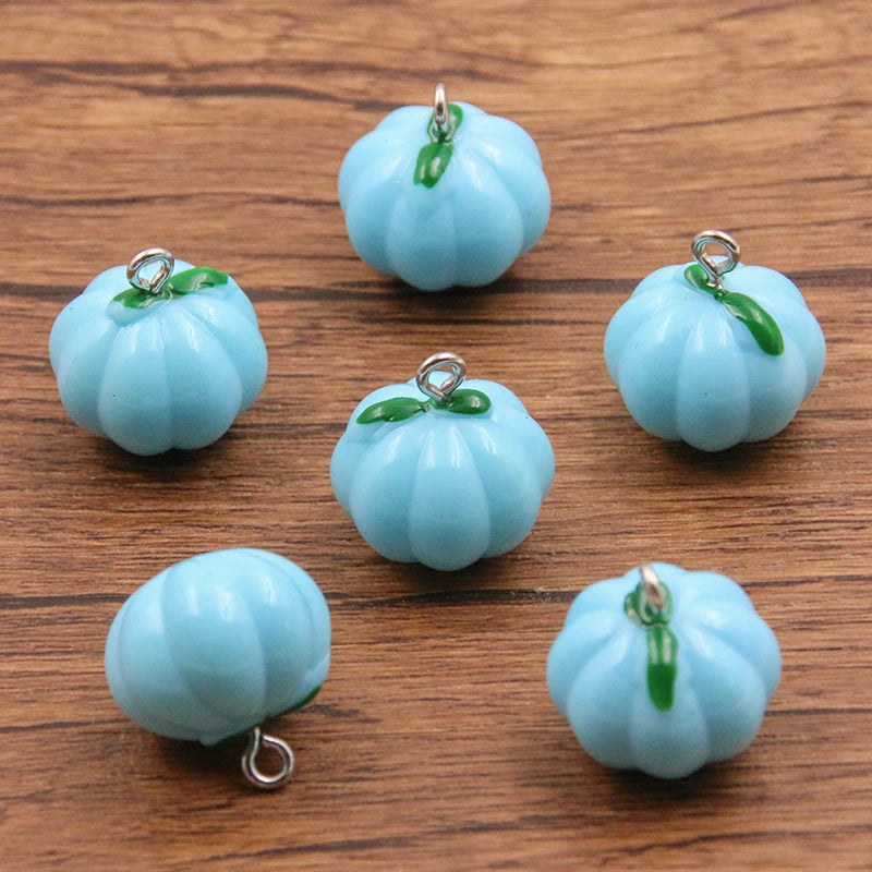 10Pcs 17X17MM Cute 7 Color Halloween Pumpkin Charms