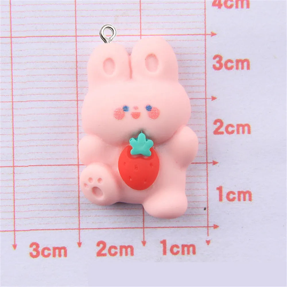 10Pcs Cartoon Animal Resin Charms