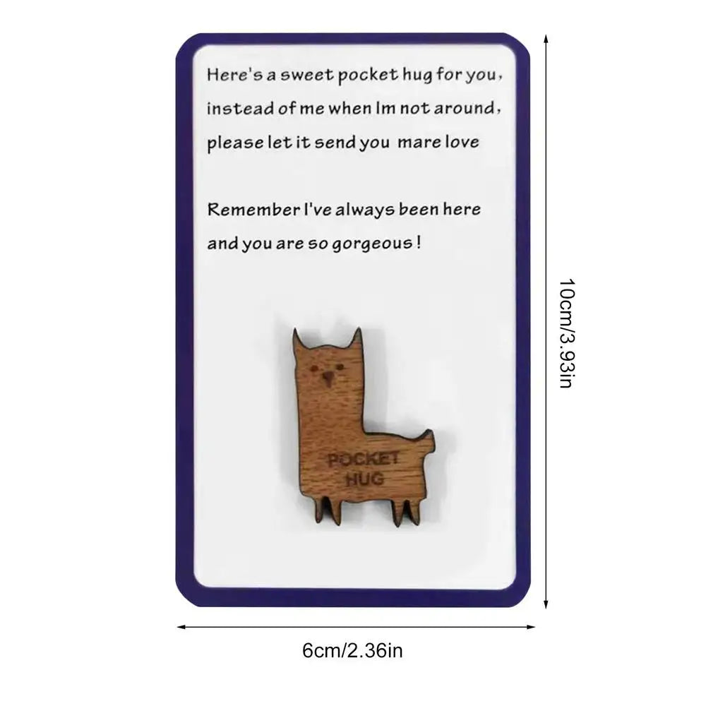 Heart Pocket Hug Wooden Hug Card Long Distance Relationship Keepsake Gift For Someone Going Through A Rough Time