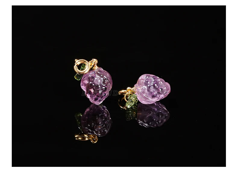 1 Pc Natural Amethyst Carved Grape Shape