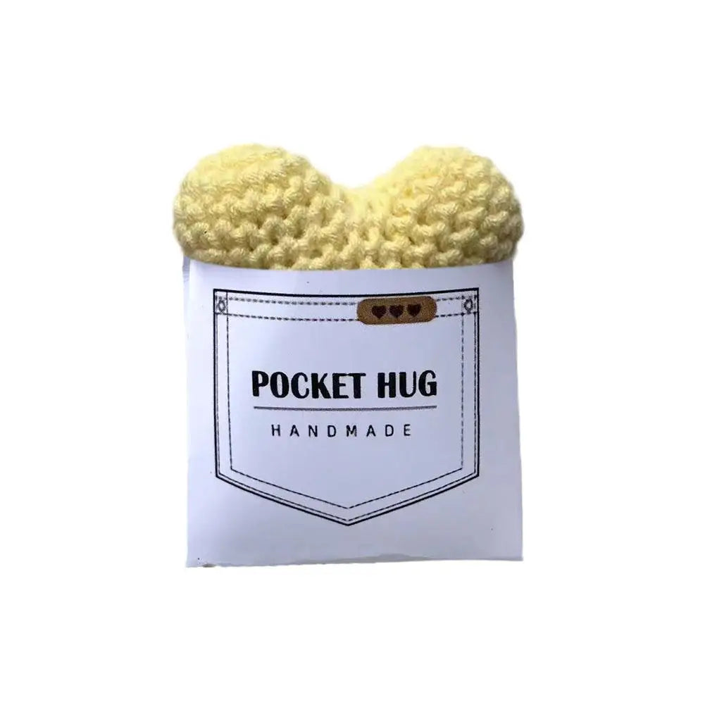 Pocket Hug Heart Greeting Crocheted Love Heart Pocket Gifts Hug Valentines Hug Pocket Token Day Handmade Birthday Crocheted C4F0