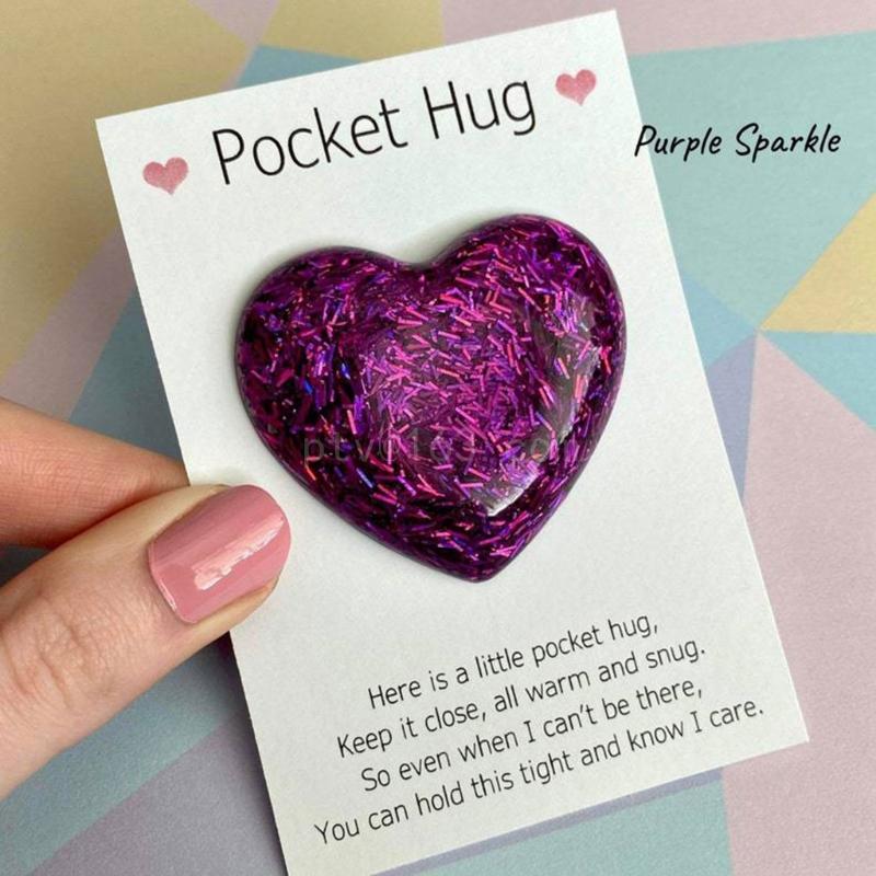 Pocket Hug Heart with Greeting Cards, Mini Heart Pocket Hug Decoration, Carry Heartwarming Message to Hug Whoever