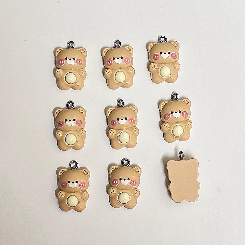 10Pcs Cute Cartoon Bear Charms