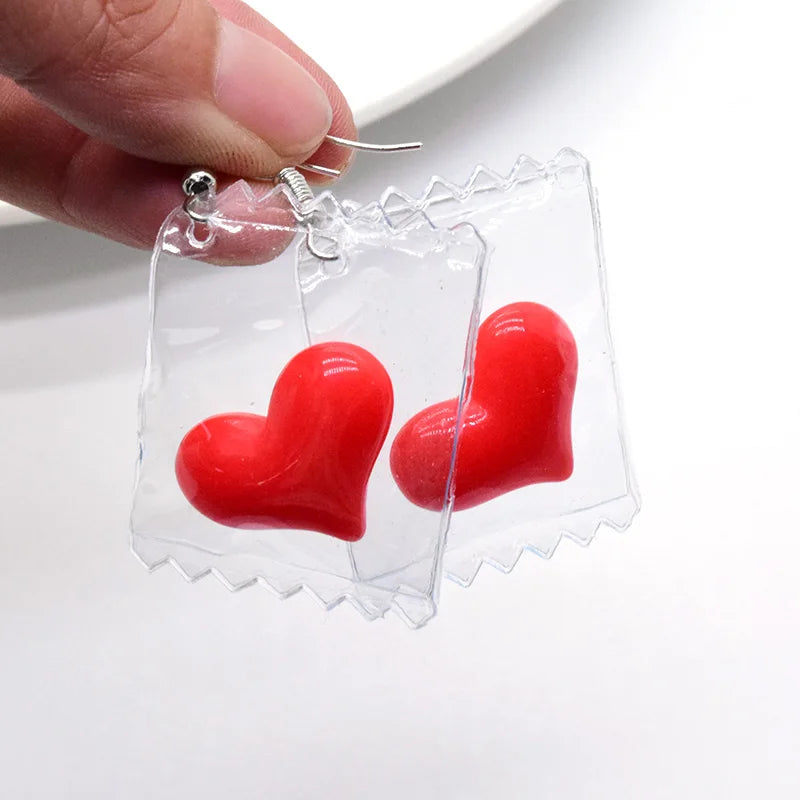 10pcs Cute Transparent Candy Small Hearts Charms