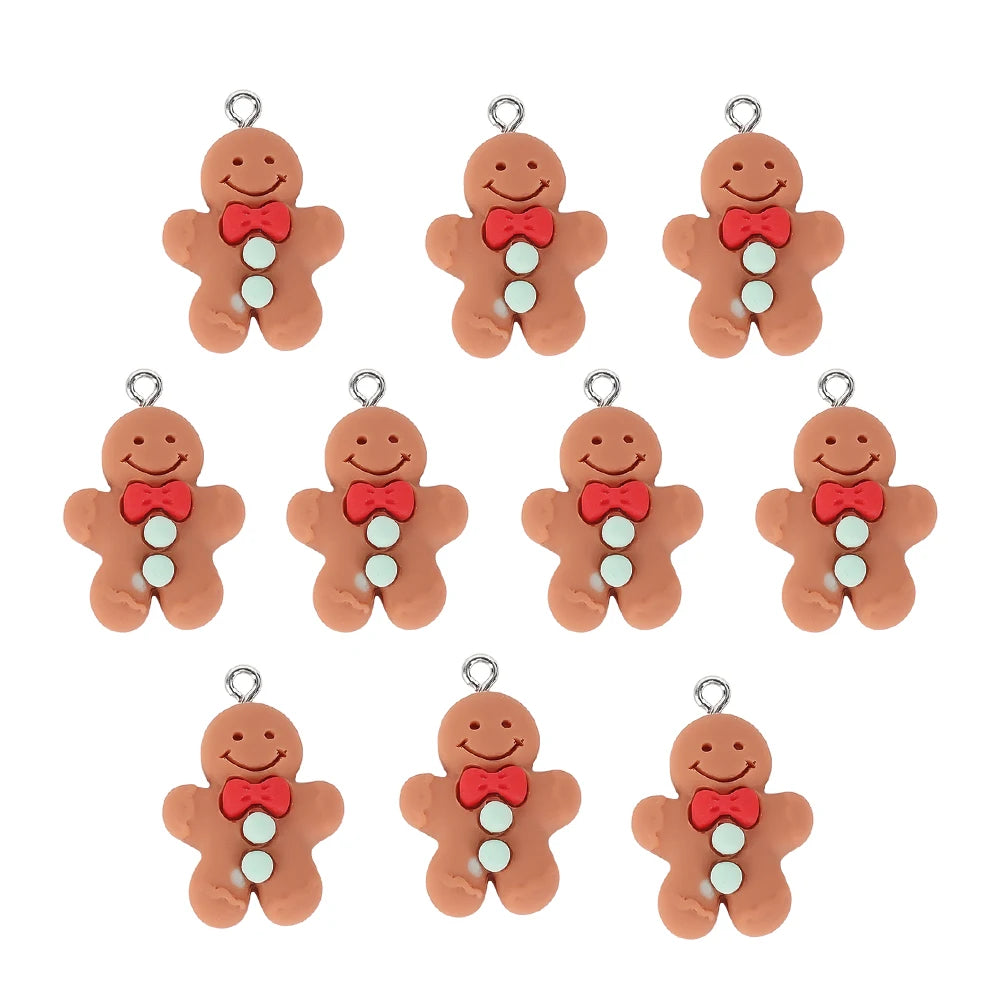 10pcs Cute Christmas Earring Resin Charms