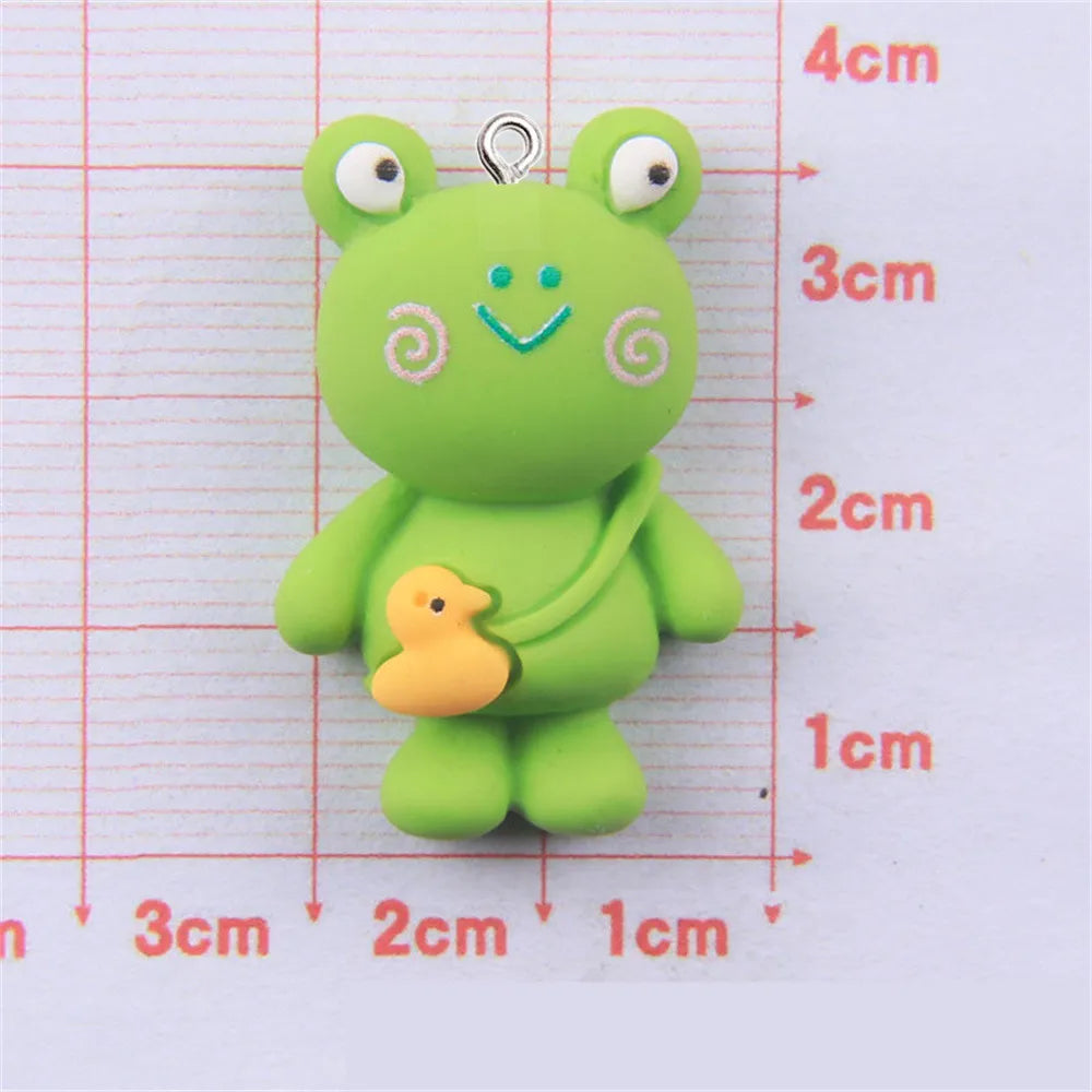 10Pcs Cartoon Animal Resin Charms